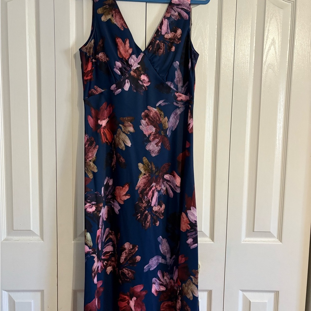 Calvin Klein Navy Floral Midi Dress